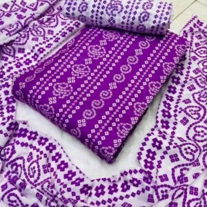 Unstitched 3Pcs Dress Purple