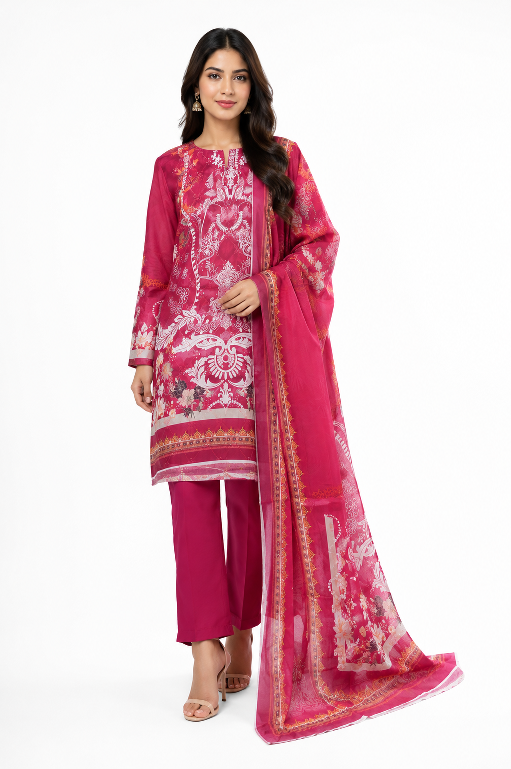 VIVEK – Premium Cotton 3 Pcs Set with Digital Print & Sequence Work