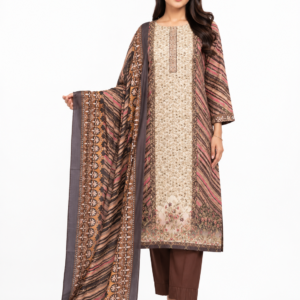 Premium A/C Cotton 3 Pcs Set, Embroidery & Sequence Work