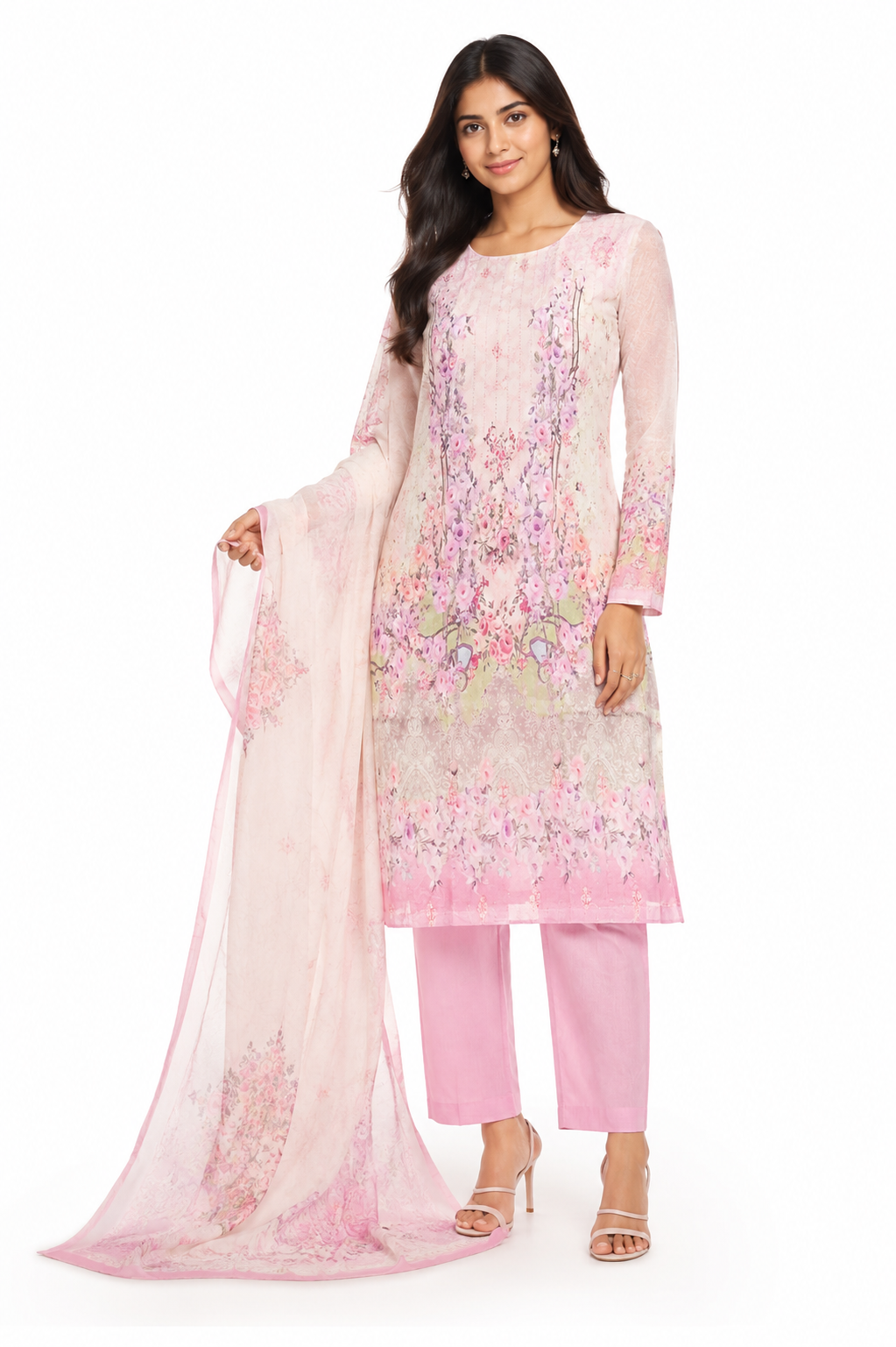 VIVEK – Digital Print & Sequence Premium Soft Cotton 3 Pcs Set
