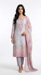 VIVEK – Premium Soft Cotton 3 Pcs Set with Digital Print & Sequence