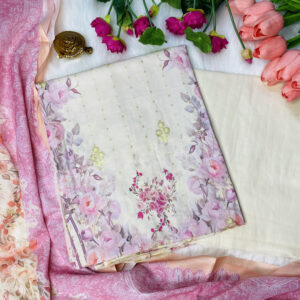 VIVEK – Digital Print & Sequence 3 Pcs Set, Premium Soft Cotton
