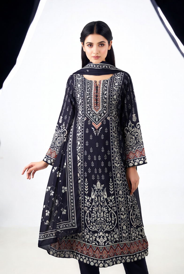 VIVEK — Premium Soft Cotton 3-Piece Set with Digital Print & Sequence Work
