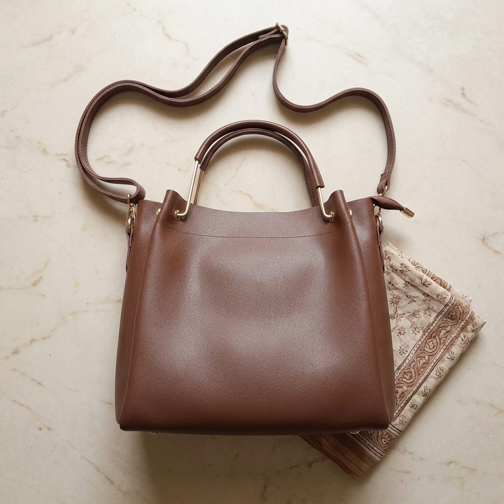 Exclusive 3-Pieces Original Italian Leather Ladies Bag Combo - Brown - Image 4