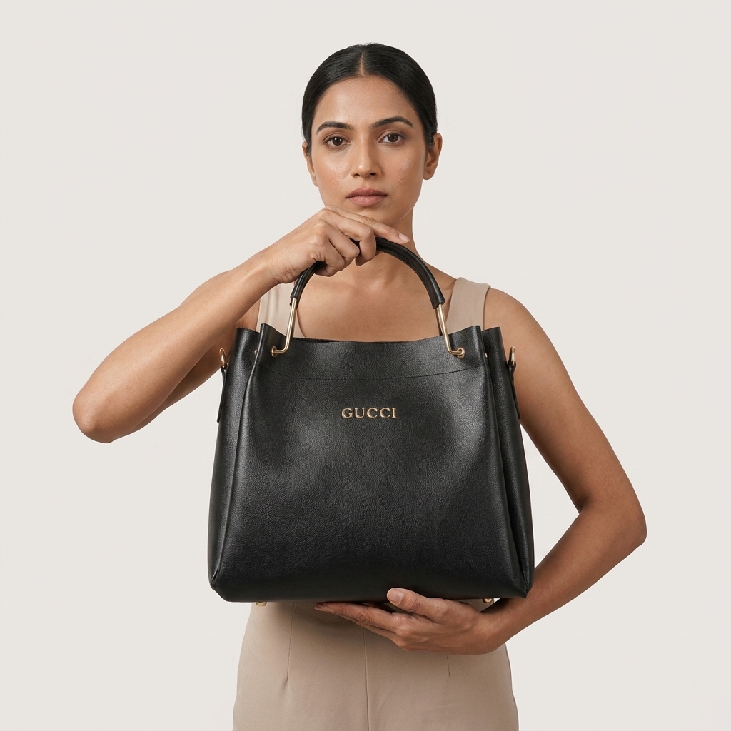 Exclusive 3-Pieces Original Italian Leather Ladies Bag Combo - Black - Image 2