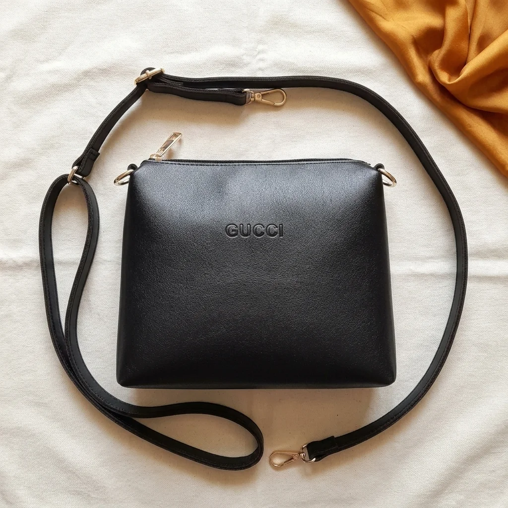 Exclusive 3-Pieces Original Italian Leather Ladies Bag Combo - Black - Image 5