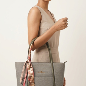 CHRISSELLA Premium Italian Ladies Handbag with Silk Scarf Accent 2