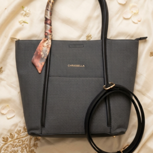 CHRISSELLA Premium Italian Ladies Handbag with Silk Scarf Accent 3