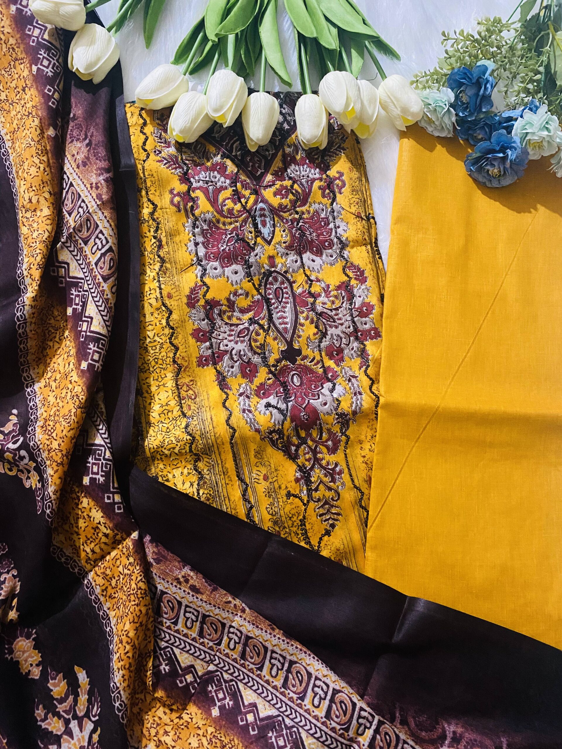 4. VIVEK Premium 3 Pcs Set – Sequence Work Kameez & Printed Dupatta - Image 2